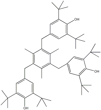 2,4,6-三(3',5'-二-亚丁基-4'-羟苄基)均三甲苯结构式