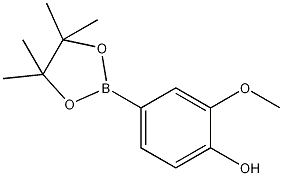 2-甲氧基-4-(4,4,5,5-四甲基-1,3,2-三氧杂戊硼烷-2-基)苯酚结构式