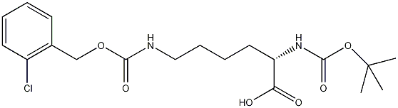 Nα-叔丁氧羰基-N'-(2-氯苄氧羰基)-L-赖氨酸结构式