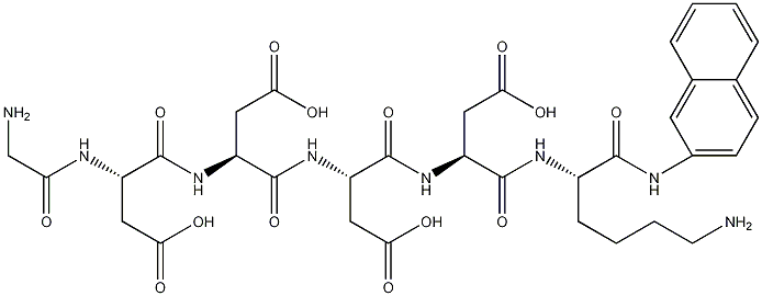 甘酰氨-天冬酰氨-天冬酰氨-天冬酰氨-天冬酰氨-赖酰氨-β-萘胺结构式
